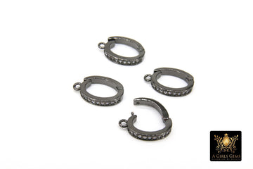 Bails Black Enhancer Bails for Pendants, CZ Pave Removable 1 Loop Pearl Enhancers #170, Necklace Jewelry Findings